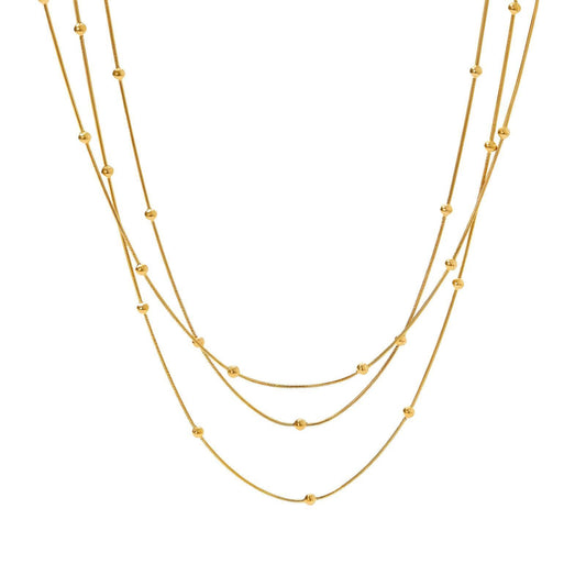 8K Gold plated Beaded Cascade Necklace - OmKrust